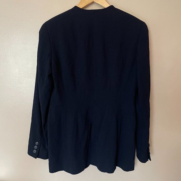 Lafayette 148 Classic Fit Blazer Jacket Single Button Long Sleeve Size M Blue - Picture 4 of 4